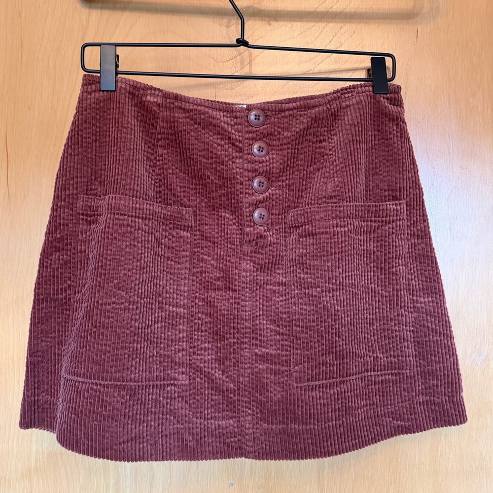 ROLLA'S Burgundy Corduroy Mini Skirt